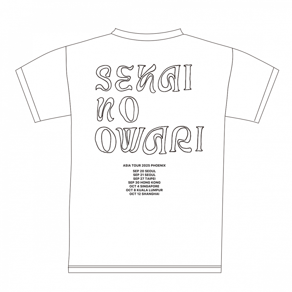 送料込【セカオワ直筆サイン】SEKAI NO OWARI直筆サイン入りTシャツ SEKAI NO OWARI 直筆サイン入りTシャツ SEKAI NO OWARI TEE（WHITE